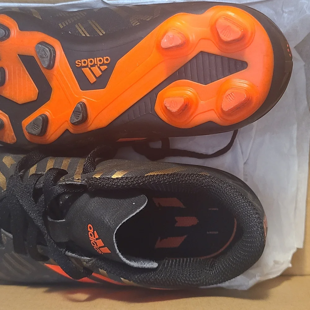 Adidas Black and Orange Soccer Cleats - Picture 2 of 5
